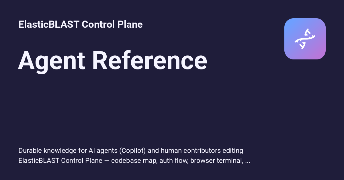 Agent Reference - ElasticBLAST Control Plane