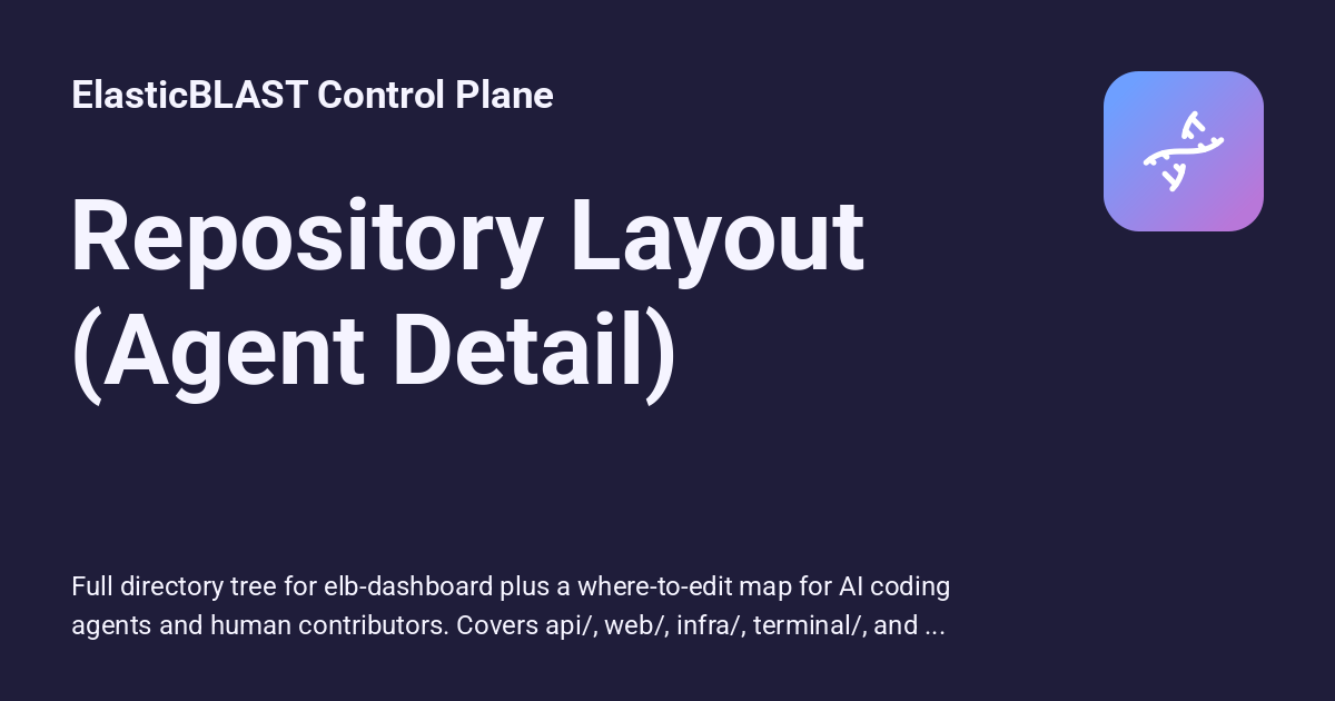 Repository Layout (Agent Detail) - ElasticBLAST Control Plane