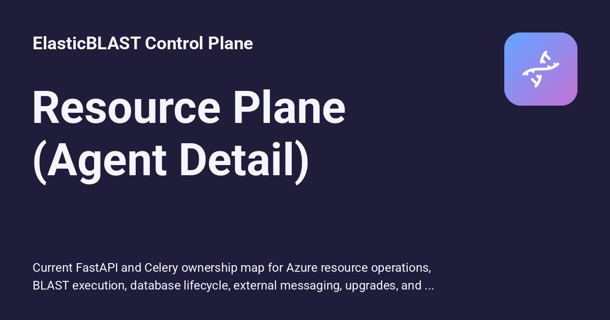 Resource Plane (Agent Detail) - ElasticBLAST Control Plane