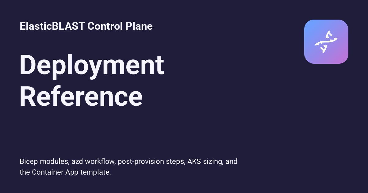 Deployment Reference - ElasticBLAST Control Plane