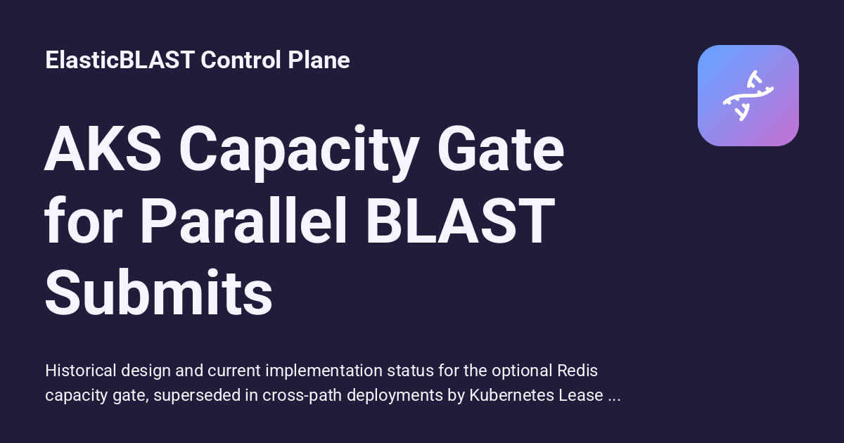 AKS Capacity Gate for Parallel BLAST Submits - ElasticBLAST Control Plane